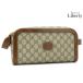  не использовался Gucci GUCCI GGs шкив m Inter locking G ручная сумочка клатч ручная сумочка туалет ta Lee кейс сумка бежевый темно-коричневый PVC