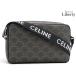  как новый Celine CELINE Trio mf medium сумка "почтальонка" наклонный .. сумка на плечо небольшая сумочка черный PVC машина f кожа 197202DND.38OS