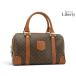  прекрасный товар Celine CELINE Vintage Macadam Mini сумка "Boston bag" ручная сумочка Brown темно-коричневый PVC кожа 