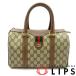  Gucci Sherry линия Mini сумка "Boston bag" PVC/ кожа женский сумка "Boston bag" Brown прекрасный товар б/у 