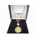 CHANEL Chanel CC здесь Mark стразы Gold медаль колье Gold 