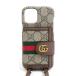  Gucci GUCCI смартфон кейс iPhone12/12Pro кейс GGs шкив m парусина Brown 