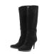  Sergio Rossi long boots shoes 37 24cm corresponding high heel suede almond tu lady's black Sergio Rossi |LYP member limitation sale |62EB66