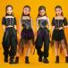 キッズ ダンス 衣装 ダンス衣装 子供 セットアップ ヒップホップ HIPHOP 女の子 半袖 トップス へそ出し パンツ 黒 スカート ステージ衣装 練習着 応援団 体操服