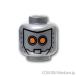  Lego детали продажа поотдельности #3626pb1502 Mini fig head - желтый I робот : Flat серебряный | LEGO. детали 