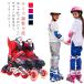  ролик skate роликовые коньки размер регулировка возможность Kids детский взрослый ролик обувь in линия обувь ролик лезвие девочка мужчина ji