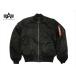 ALPHA INDUSTRIES/アルファ TA0111 MA-1 ユニカラーパッチ タイトフィット フライトジャケット ブラック TA0111-301