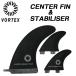 VORTEX длинный ласты стабилизатор FCS соответствует соты core 3 шт. комплект коврик длинная доска черный BLACK серфинг 