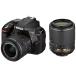 Nikon цифровой однообъективный зеркальный камера D3300 двойной zoom комплект 2 черный 