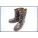 80s-90s? Vintage *POLICE883* Goodyear производства закон / steel tu/ -слойный толщина натуральная кожа engineer boots [6/24.5 степень /. чай ]Vintage/steel toe*-W82
