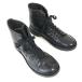 ROUTE 00* натуральная кожа / короткий / engineer boots [43/27.5-28.0/ чёрный /BLACK] гонки выше /Shoes*bWB79-4