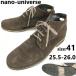  Nano Universe /nano-universe* замша / натуральная кожа / ботинки чукка [size:41/25.5-26.0/ чай /brown] короткие сапоги /Leather/Boots/shoes*bZ-199