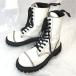  Англия *Steady's STREET BOOTS* натуральная кожа / steel tu ботинки /UK блокировка серия [39/24.5 степень / белый /white] толщина низ /*WB72-2