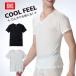 BVD COOL FEEL боковой сетка V шея футболка контакт охлаждающий антибактериальный дезодорация . вода скорость . короткий рукав легкий "дышит" мужской мужчина V шея нижнее бельё нижнее белье нижнее белье спорт 