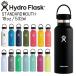  гидро flaskHydro Flask 18oz 532ml Standard Mouth нержавеющая сталь бутылка Black