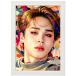 BTS JIMINjimin искусство постер + рама комплект белый (24X33cm) пуленепробиваемый подросток . van язык . лицо постер 