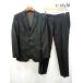 [ популярный ] HUGO BOSS Hugo Boss костюм 36R черный полоса рисунок 2B шелк .Silk-Wool | * C098