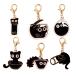  очарование 6 шт. комплект na ska n Mini размер one отметка чёрный кошка очарование чёрный кошка брелок для ключа симпатичный легкий чёрный .. кошка животное подарок 