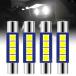 �¹�͢���� DE3175 LED �ŵ� 6000K �ۥ磻�� LED �ե����ȡ��� 28MM 29MM 4-SMD 3030-���å� ������ ����Х����� DE3022 3175 3022 6614F