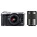 �L���m�� Canon EOS M6 EF-M 15-45mm 55-200mm �_�u�������Y�L�b�g �V���o�[ �~���[���X��� �J���� ����