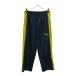 PUMA Puma сделано в Японии Logo вышивка длинный джерси брюки SS темно-синий × желтый тренировка кромка ZIP талия резина мужской б/у одежда б/у 