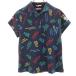 BEAMS GOLF Beams Golf сделано в Японии общий рисунок Golf рубашка с коротким рукавом L темно-синий серия олень. . земля женский б/у одежда б/у 