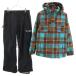 BURTON Barton в клетку одежда для сноуборда верх и низ выставить L оттенок голубого лыжи одежда Kids б/у одежда б/у 