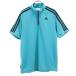 adidas Adidas короткий рукав половина Zip одежда L бледно-голубой мужской б/у одежда б/у 