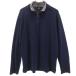 J.CREW J Crew длинный рукав половина Zip тренировочный футболка M темно-синий мужской б/у одежда б/у 