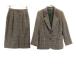 Burberrys Burberry z90s Old в клетку твид юбка костюм верх и низ выставить 7AR/5AP бежевый женский б/у одежда б/у 