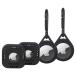 AirTag Pelican 4-Pack - Protector w/ Carabiner - Black x 2 + Protector Sticker Mount - Black x 2