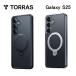 Torras - Ostand Spin for Galaxy S25 кейс чёрный прозрачный половина прозрачный выдерживающий защита от ударов вооруженные силы США MIL стандарт кольцо подставка 