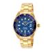 Invicta Men's 14357 Pro Diver Blue Carbon Fiber Dial 18k Gold Ion-Plated Stainless Steel Watch ¹͢