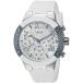 GUESS Women's U0772L3 Sporty Silver-Tone Stainless Steel Watch with Multi-function Dial and White Strap Buckle ¹͢