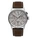 Iron Annie Men's Watch with Leather Strap Series G38 Dessau Automatic Day Date Month Power Reserve 5362, Dark Brown  Silver, Classic ¹͢