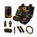 Poceacles Sunflower Butterfly Print 13PCS Car Seat Cover Full Set for Women, Universal Front and Rear Cover Steering Wheel Covers, Cup Coas ¹͢
