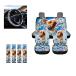 Salabomia Yorkshire Car Seat Covers Full Set with Steering Wheel Cover for Women, Rose Universal Car Seat Covers Full Set with Safety Belt  ¹͢
