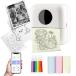 Mini Sticker Printer - Portable Bluetooth Thermal Printer with 5 Colour Pencils+3 Roll of Paper, App Free,Pocket Phone Printer, Easy to Use ¹͢