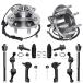 Detroit Axle - 12pc Front Wheel Bearing & Hubs, Inner Outer Tie Rods w/Boots Sway Bar Links and Ball Joints for 2009-2010 Ford F-150/ Expedition/Linc