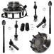 Detroit Axle - 10pc Front Wheel Bearing & Hub Assembly, Inner Outer Tierods Boot, Sway Bar for 2003-2005 Dodge Ram 2500/3500 Truck - 2WD