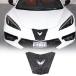 Car Front Hood Emblems Cover Trim Compatible with Chevrolet Corvette C8 2020-2023 100% Real Carbon Fiber 1PCS Front Bumper Center Logo Cover Trim Acce