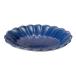  outlet Mashiko . flower rim ellipse small plate blue with translation 