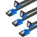 BENFEI SATA кабель (L type ) 45cm 90 раз прямой угол 3 шт. комплект SATA3 6Gbps соответствует защелка имеется SSD.HDD расширение - голубой 