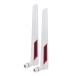 White and Red 10dBi Dual Band Signal Booster Wi-Fi Antennas (2.4GHz/5GHz-5.8GHz) with RP-SMA Male Connector for Wireless Camera, R