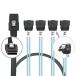 WLGQ Array Disk Cable Mini SAS 36Pin (SFF-8087) to 4 SATA 7Pin Cable, Mini SAS Host/Controller to 4 SATA90° Elbow Target/Backplan