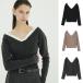 CLANE стандартный товар klane2WAY оборка V шея вязаный tops 2WAY FRILL V NECK KNIT TOPS бежевый / серый / черный 3 цвет развитие 2026 осень-зима новый продукт 