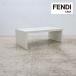  высший класс FENDI CASA Fendi машина sa центральный стол / living стол / low стол белый телячья кожа черный ko type вдавлено .