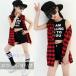  танцевальный костюм hip-hop Kids tops брюки девушки танцевальный костюм выставить брюки s влажный в клетку Dance одежда 