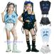  танцевальный костюм Kids Корея лето Jazz Dance Cheer девушка девушки рубашка короткий брюки верх и низ 2 позиций комплект .... hip-hop Mai шт. одежда презентация отвечающий .. модный 
