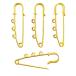 [ 4 piece ] Kabuto pin shawl stop brooch pin 3 can safety pin quilt pin corsage muffler stop Gold 